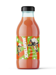 Mockup d'une bouteille avec une etiquette Jasattack